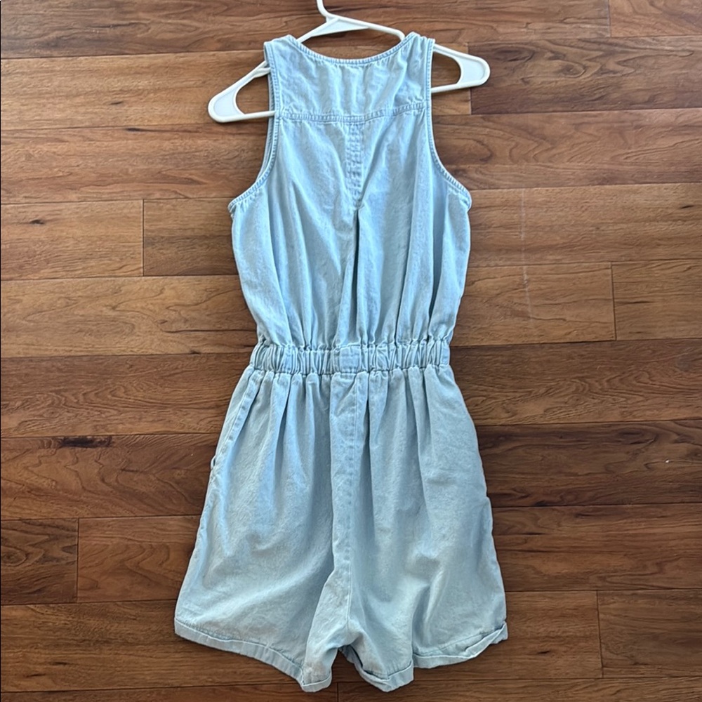 Chic Light Blue Button-Up Romper - image 3
